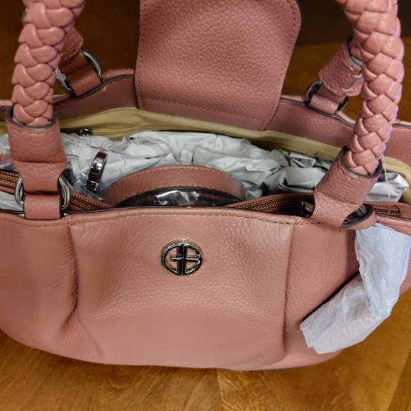 Giani Bernini Braided Handle Leather Satchel - Picture 3 of 7